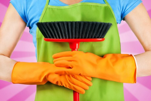Local commercial cleaning service preparing a Camden workspace for business