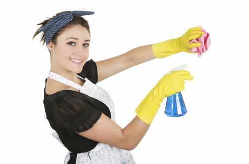 Move out cleaning team working in a Camden home with access challenges